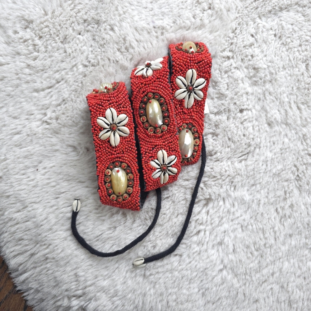 Deadstock Vintage Mermaid Y2K Nepalese Handcrafted Beaded Shell Belt